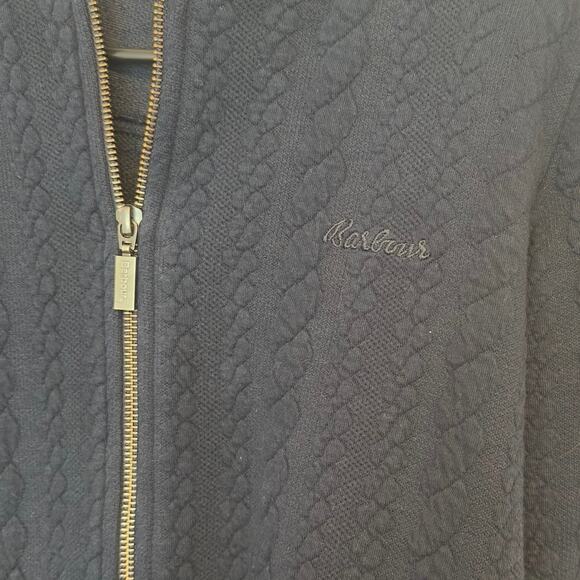 Barbour Kelsey Overlayer Bomber Jacket Size 8 Navy Blue British Preppy Classic - Picture 6 of 14